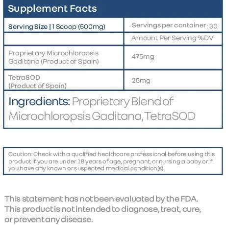 PHYTOPLANKTON POWDER - Microchloropsis Gaditana with TetraSOD